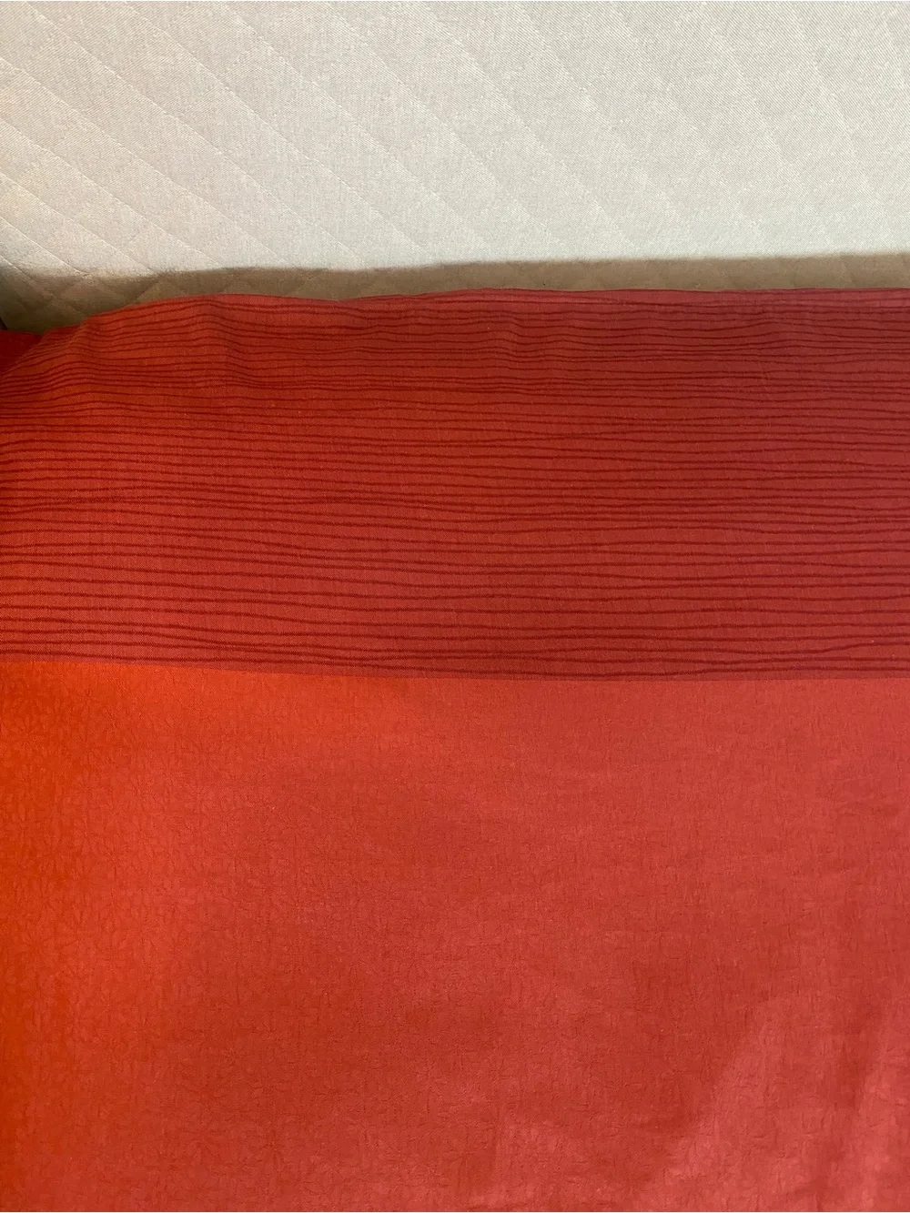 Calvin Klein Striped Comforter in Red and Orange RARE 2007 cotton weave
